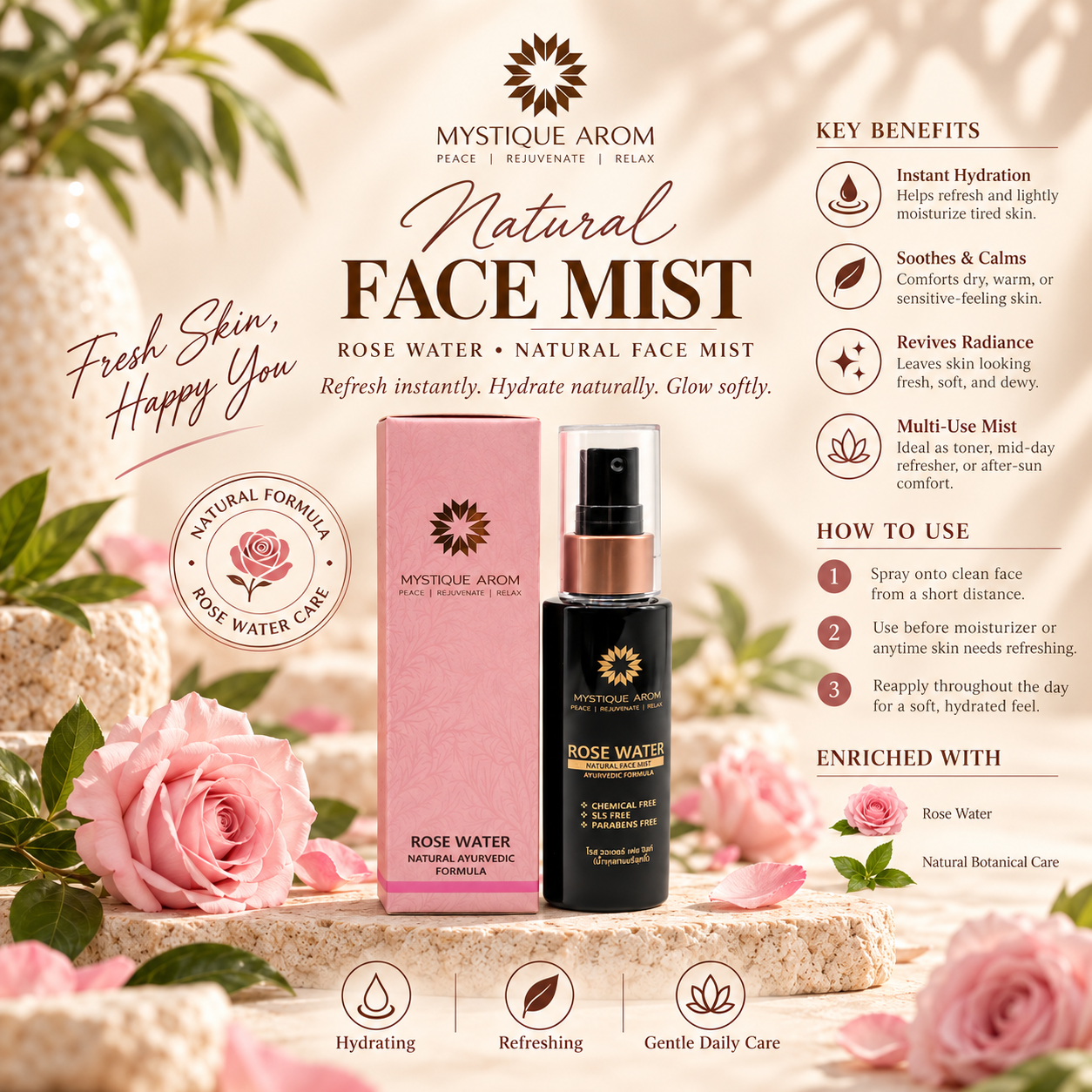 โรส วอเตอร์ เฟส มิสต์ สเปรย์ 60 ml